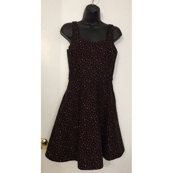 Gap Black & Red Star Dress w/ Pockets Sz 0 - Picture 1 of 8